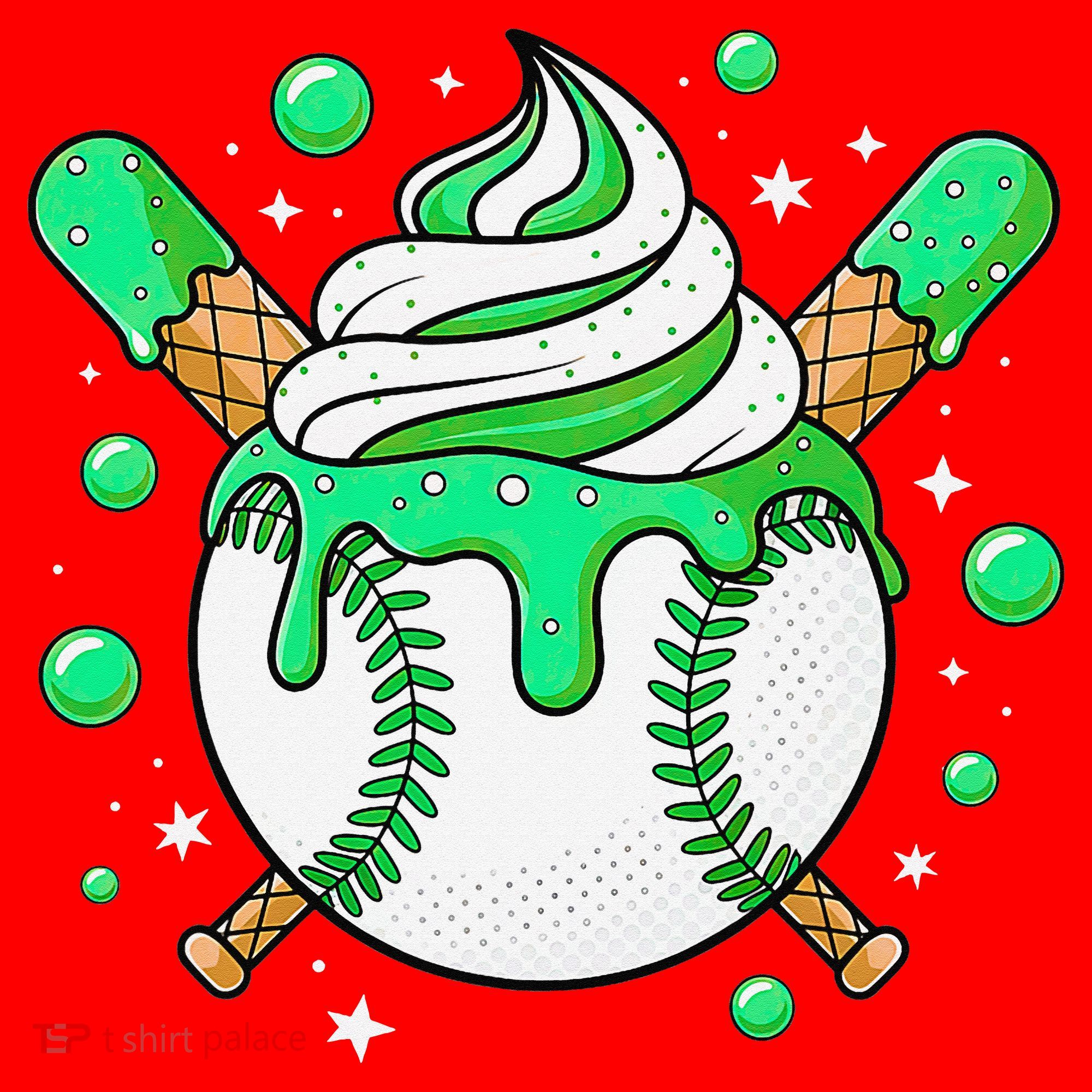 Ice Cream Drip Baseball Stuff Stuff Baseball Santa Hat