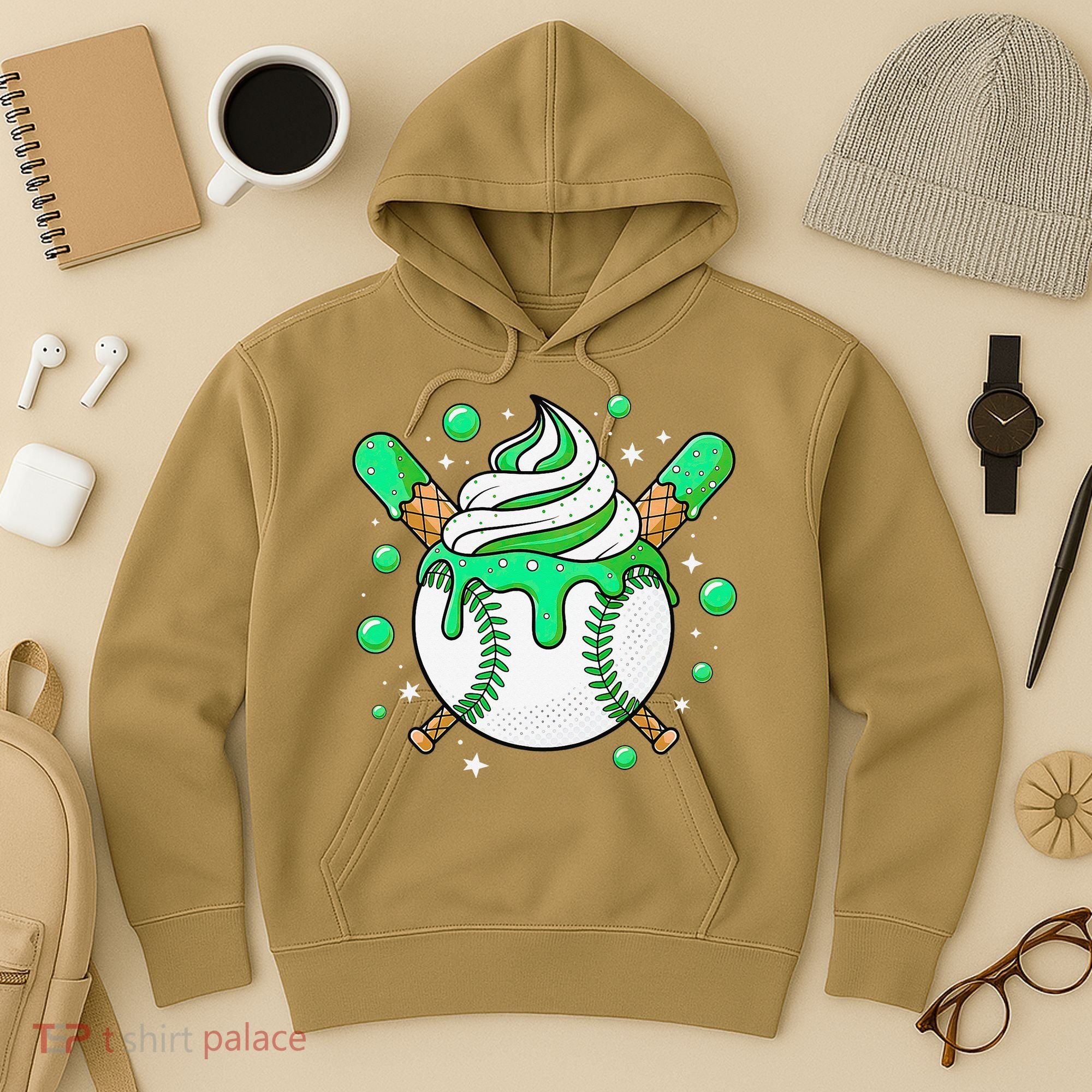 Ice Cream Drip Baseball Stuff Stuff Baseball Hoodie