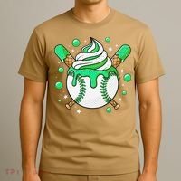 Ice Cream Drip Baseball Stuff Stuff Baseball T-Shirt thumb 3