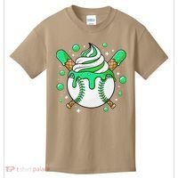Ice Cream Drip Baseball Stuff Stuff Baseball Kids T-Shirt thumb 0
