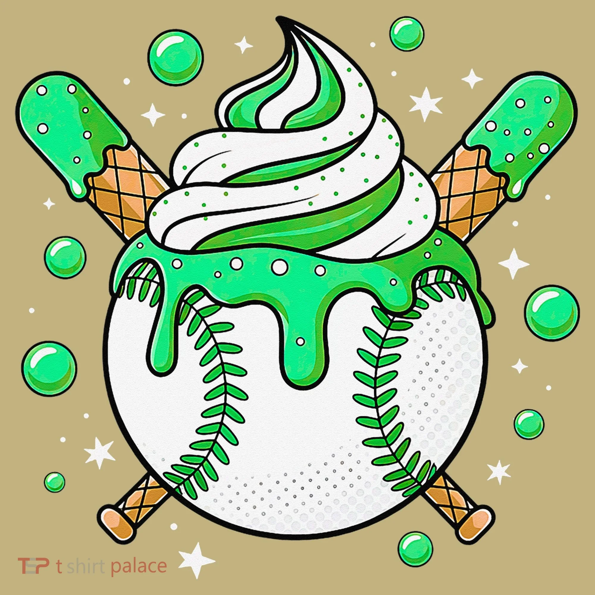 Ice Cream Drip Baseball Stuff Stuff Baseball Kids T-Shirt