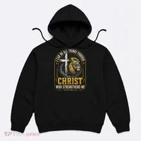 I Can Do All Things Through Christ Lion Cross Hoodie thumb 0