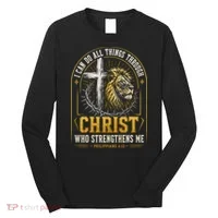 I Can Do All Things Through Christ Lion Cross Long Sleeve Shirt thumb 0