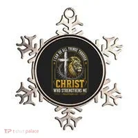 I Can Do All Things Through Christ Lion Cross Ornament thumb 0