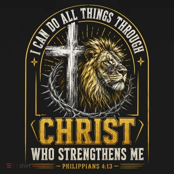 I Can Do All Things Through Christ Lion Cross Ornament