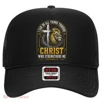 I Can Do All Things Through Christ Lion Cross Hat thumb 0