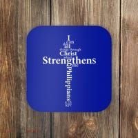 I Can Do All Things Through Christ Who Strengthens Me Cross Gift Coaster thumb 0