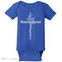 I Can Do All Things Through Christ Who Strengthens Me Cross Gift Baby Bodysuit thumb 0
