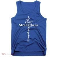 I Can Do All Things Through Christ Who Strengthens Me Cross Gift Tank Top thumb 0
