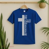 I Can Do All Things Through Christ Who Strengthens Me Cross T-Shirt thumb 2