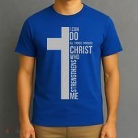 I Can Do All Things Through Christ Who Strengthens Me Cross T-Shirt thumb 3