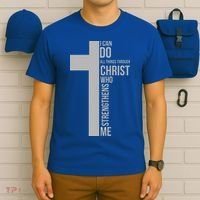 I Can Do All Things Through Christ Who Strengthens Me Cross T-Shirt thumb 6