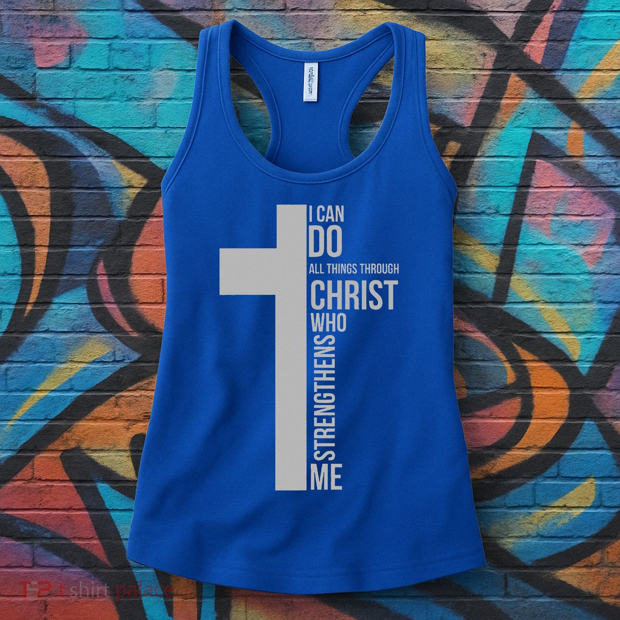 I Can Do All Things Through Christ Who Strengthens Me Cross Women's Tank Top