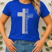 I Can Do All Things Through Christ Who Strengthens Me Cross Women's T-Shirt thumb 2
