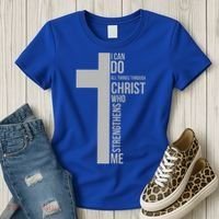 I Can Do All Things Through Christ Who Strengthens Me Cross Women's T-Shirt thumb 3