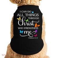 I Can Do All Things Through Christ Butterfly Art Gift Religious Cool Gift Doggie Tank thumb 0