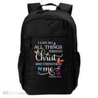 I Can Do All Things Through Christ Butterfly Art Gift Religious Cool Gift Backpack thumb 0
