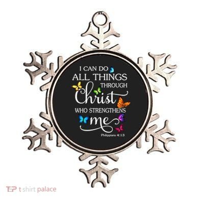 I Can Do All Things Through Christ Butterfly Art Gift Religious Cool Gift Ornament