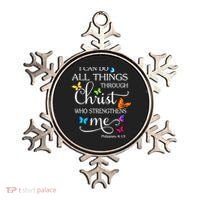 I Can Do All Things Through Christ Butterfly Art Gift Religious Cool Gift Ornament thumb 0