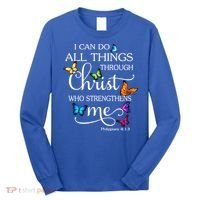I Can Do All Things Through Christ Butterfly Art Gift Religious Cool Gift Long Sleeve Shirt thumb 0