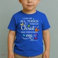 I Can Do All Things Through Christ Butterfly Art Gift Religious Cool Gift Toddler T-Shirt thumb 2
