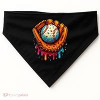 Ice Cream Dripping Candy Sprinkles Baseball Stuff USA-Made Doggie Bandana thumb 0