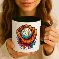 Ice Cream Dripping Candy Sprinkles Baseball Stuff Coffee Mug thumb 3