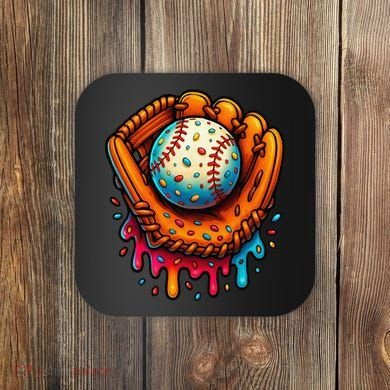 Ice Cream Dripping Candy Sprinkles Baseball Stuff Coaster