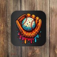 Ice Cream Dripping Candy Sprinkles Baseball Stuff Coaster thumb 0