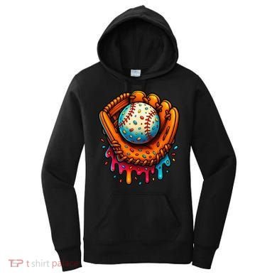 Ice Cream Dripping Candy Sprinkles Baseball Stuff Women's Hoodie