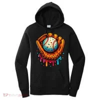 Ice Cream Dripping Candy Sprinkles Baseball Stuff Women's Hoodie thumb 0
