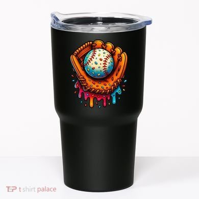 Ice Cream Dripping Candy Sprinkles Baseball Stuff Tumbler