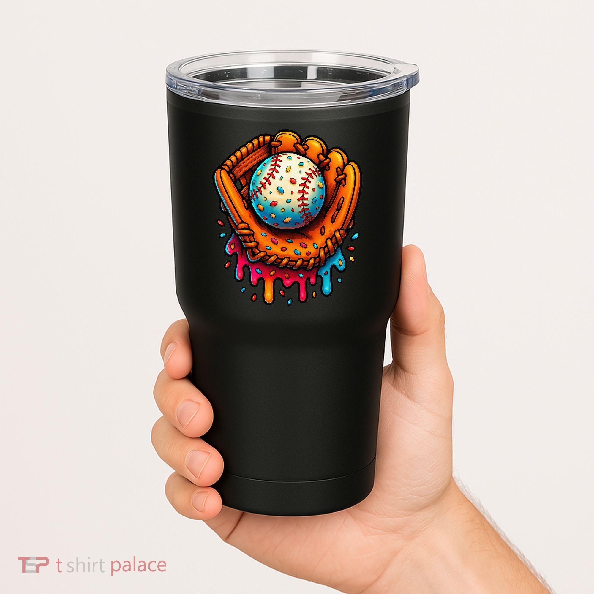 Ice Cream Dripping Candy Sprinkles Baseball Stuff Tumbler