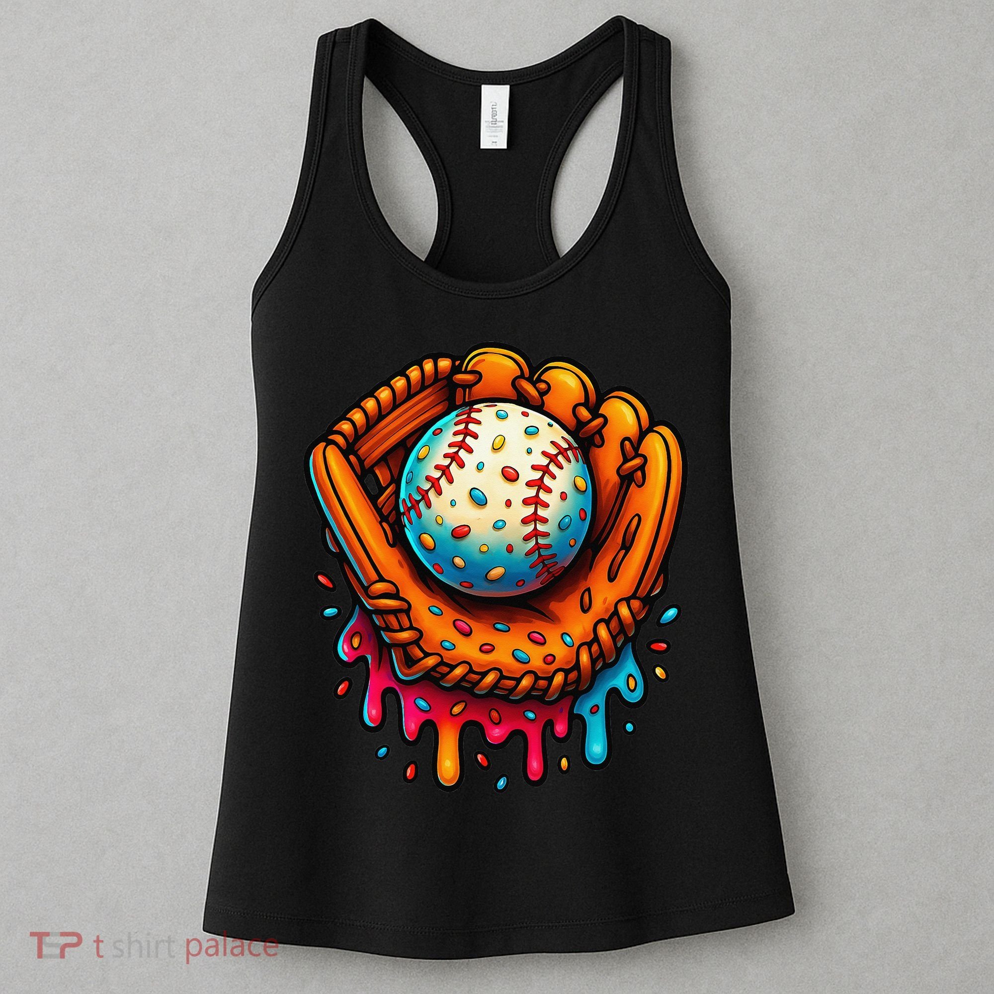 Ice Cream Dripping Candy Sprinkles Baseball Stuff Women's Tank Top