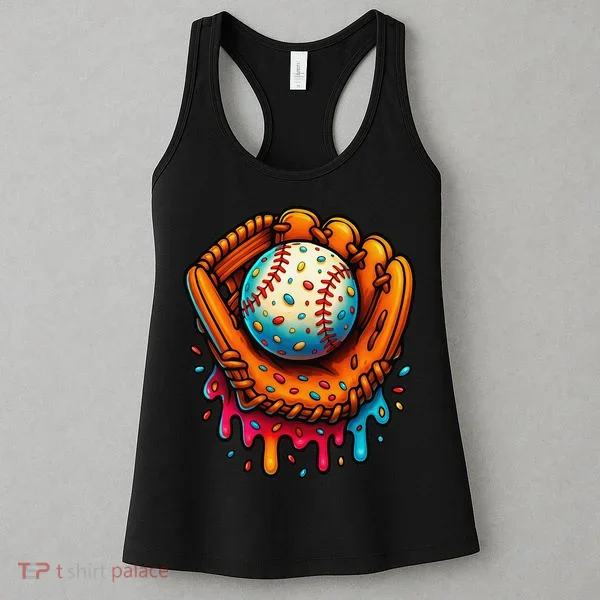 Ice Cream Dripping Candy Sprinkles Baseball Stuff Women's Tank Top