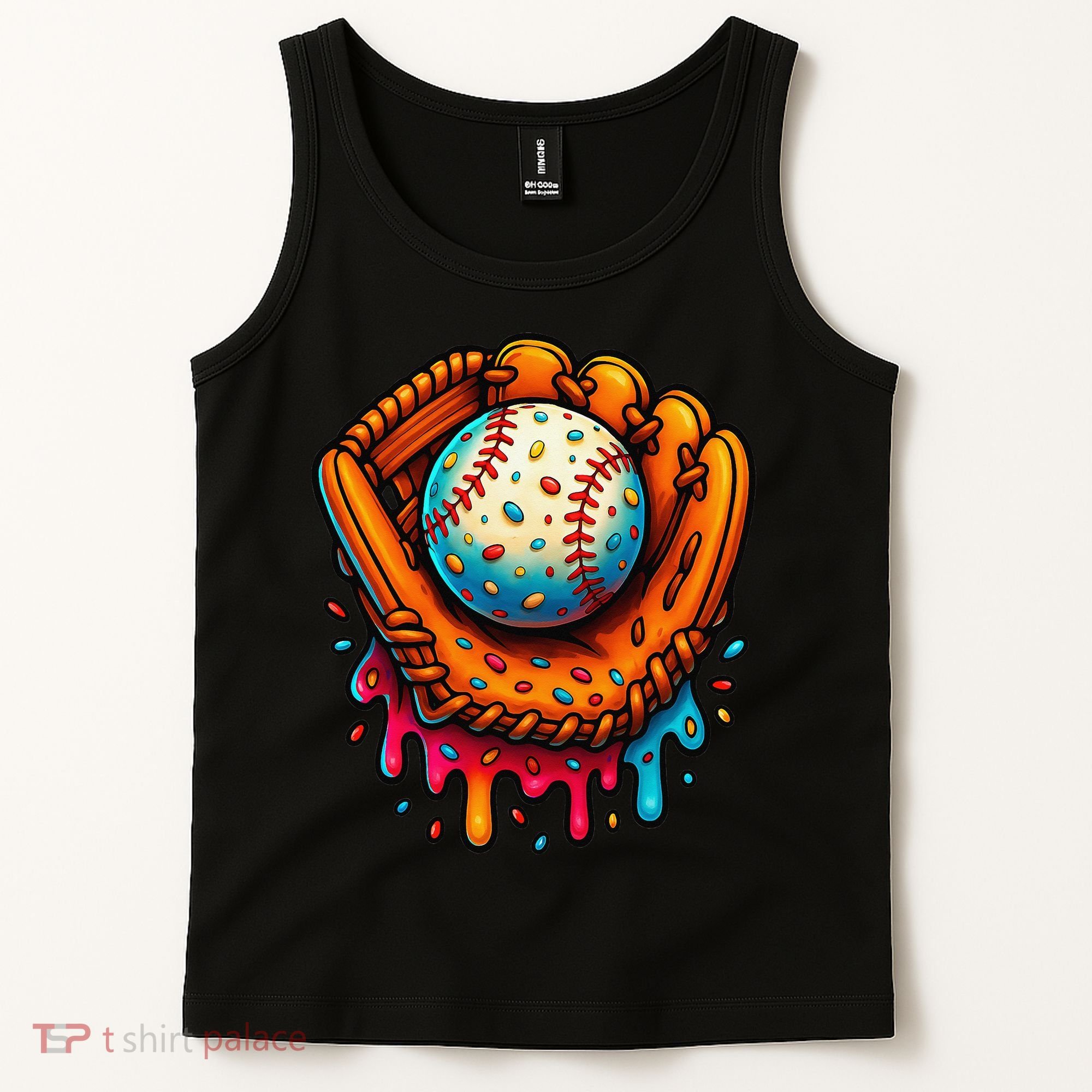 Ice Cream Dripping Candy Sprinkles Baseball Stuff Tank Top