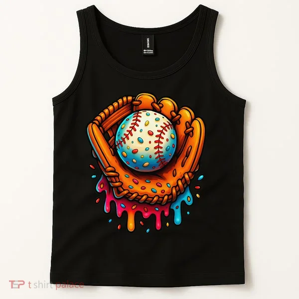 Ice Cream Dripping Candy Sprinkles Baseball Stuff Tank Top