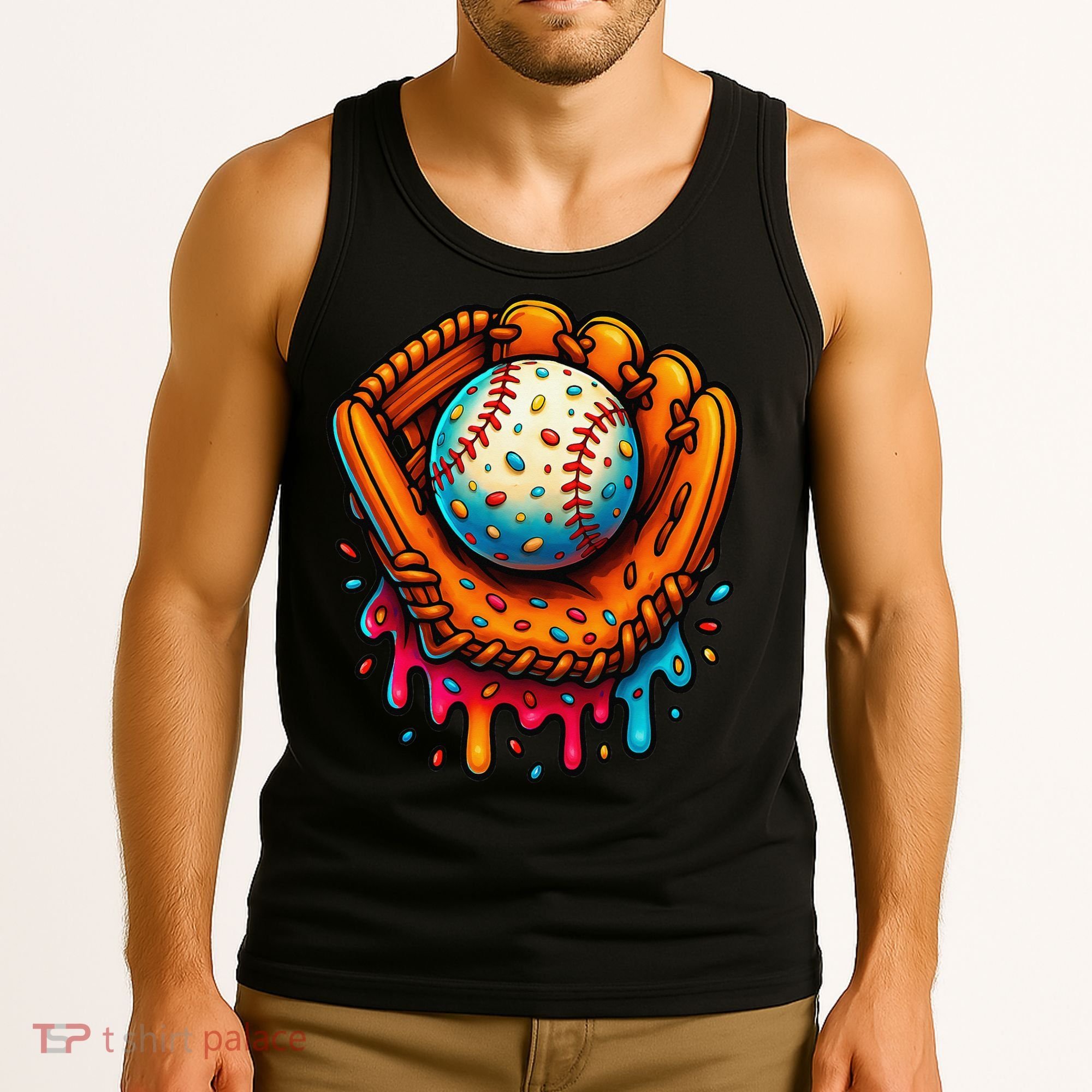 Ice Cream Dripping Candy Sprinkles Baseball Stuff Tank Top