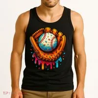 Ice Cream Dripping Candy Sprinkles Baseball Stuff Tank Top thumb 3