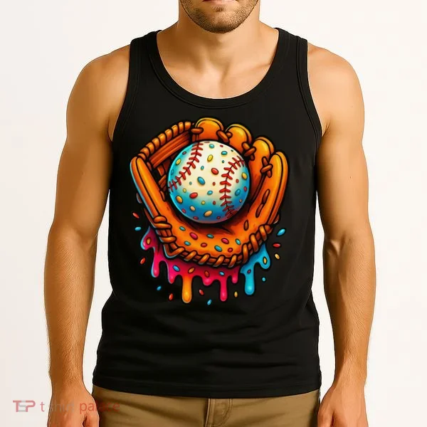Ice Cream Dripping Candy Sprinkles Baseball Stuff Tank Top