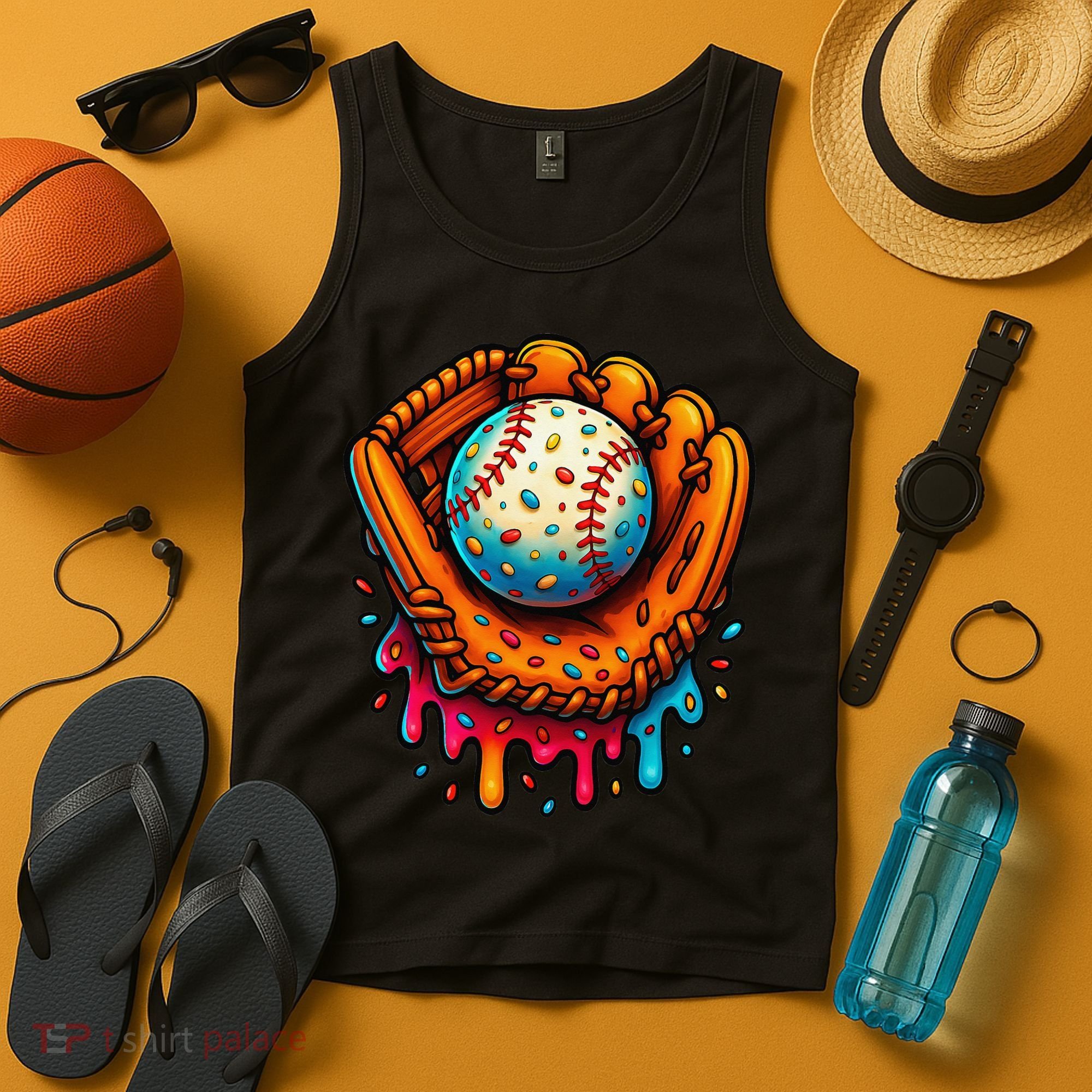 Ice Cream Dripping Candy Sprinkles Baseball Stuff Tank Top