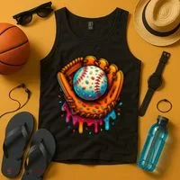 Ice Cream Dripping Candy Sprinkles Baseball Stuff Tank Top thumb 4