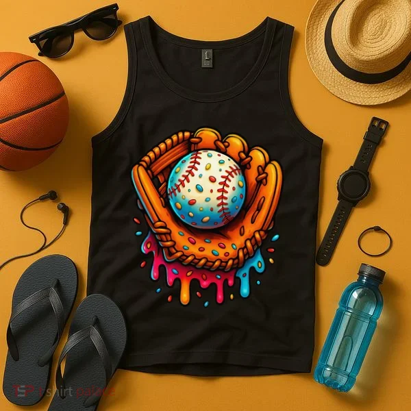 Ice Cream Dripping Candy Sprinkles Baseball Stuff Tank Top