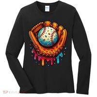 Ice Cream Dripping Candy Sprinkles Baseball Stuff Women's Long Sleeve Shirt thumb 0