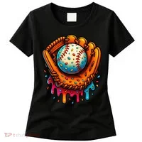 Ice Cream Dripping Candy Sprinkles Baseball Stuff Women's T-Shirt thumb 0