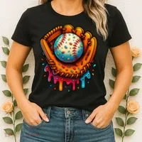 Ice Cream Dripping Candy Sprinkles Baseball Stuff Women's T-Shirt thumb 2