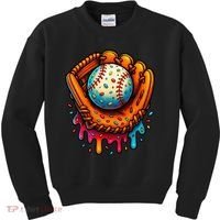 Ice Cream Dripping Candy Sprinkles Baseball Stuff Kids Sweatshirt thumb 0