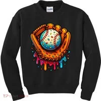 Ice Cream Dripping Candy Sprinkles Baseball Stuff Kids Sweatshirt thumb 0