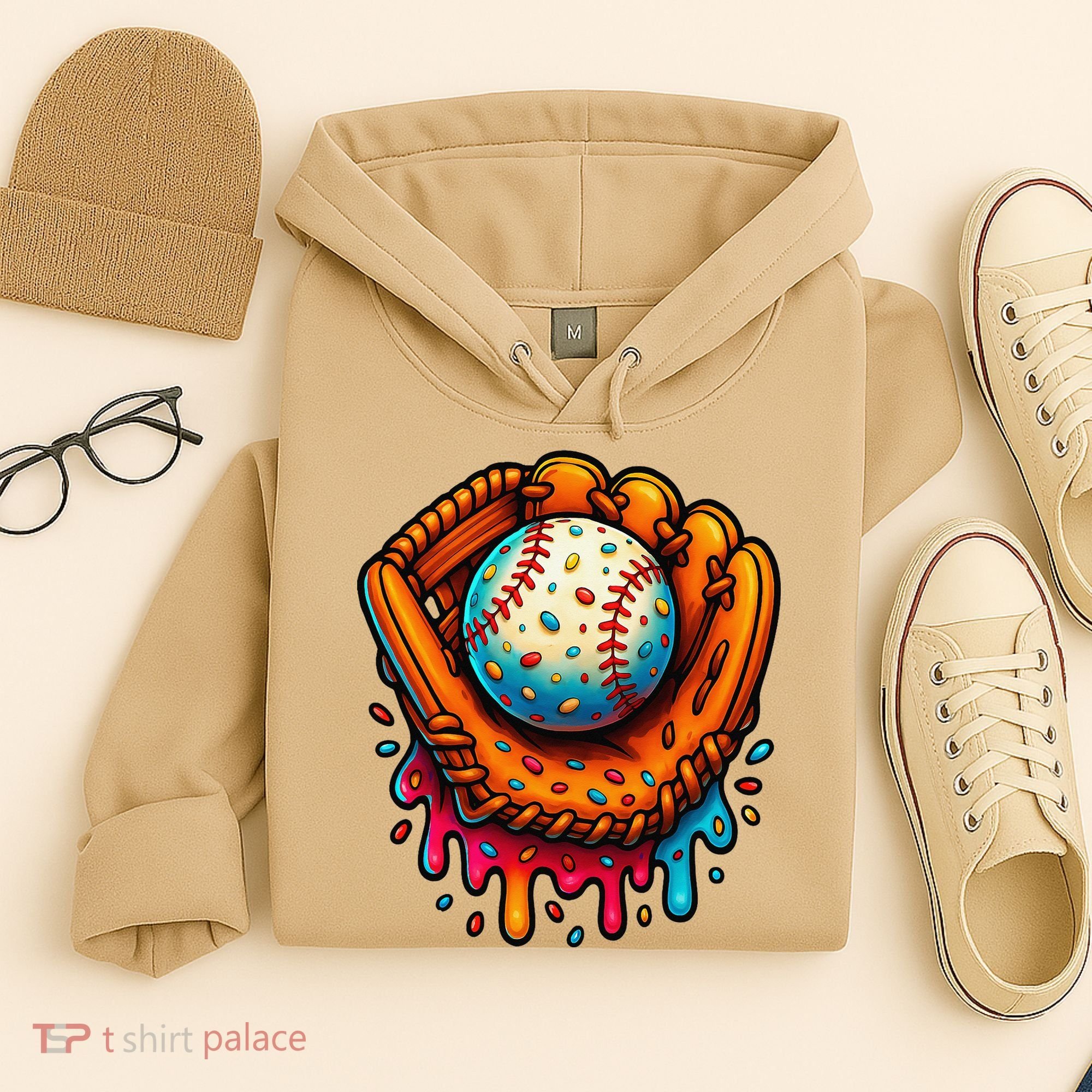 Ice Cream Dripping Candy Sprinkles Baseball Stuff Hoodie