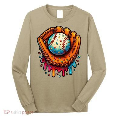 Ice Cream Dripping Candy Sprinkles Baseball Stuff Long Sleeve Shirt